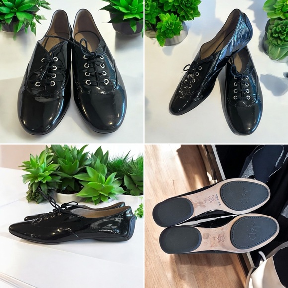 Vintage Joan and David patent leather tie up loafers. Gorgeous. Size 8 - Picture 15 of 16